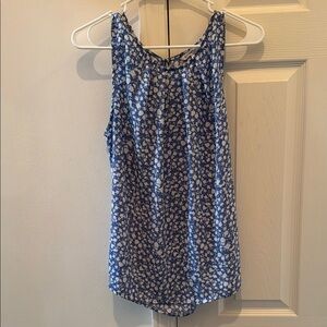Blue Floral Sleeveless Top